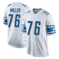Vanessashop D.Lions #76 Blake Miller Player White Home Game Stitched Jerseys