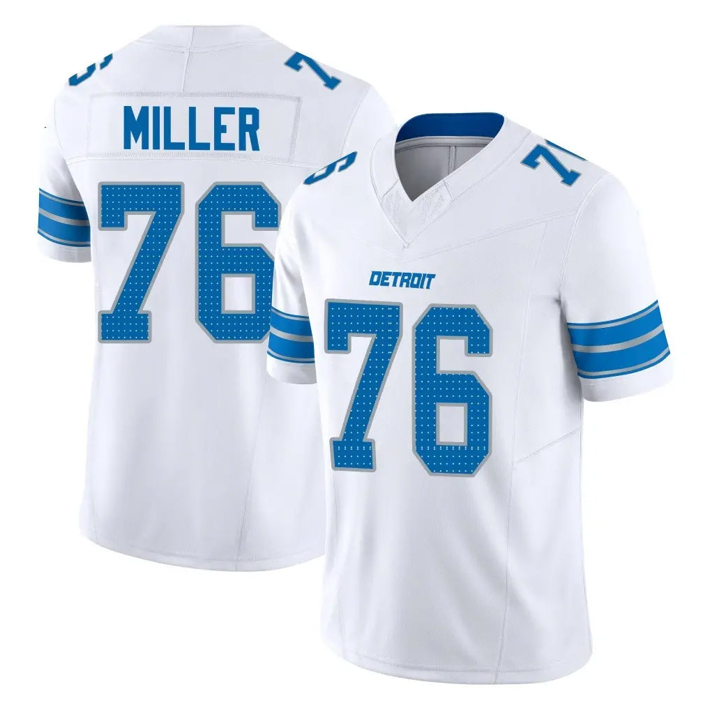 Vanessashop D.Lions #76 Blake Miller Player White Limited Vapor F.U.S.E. Alternate Home Game Stitched Jerseys