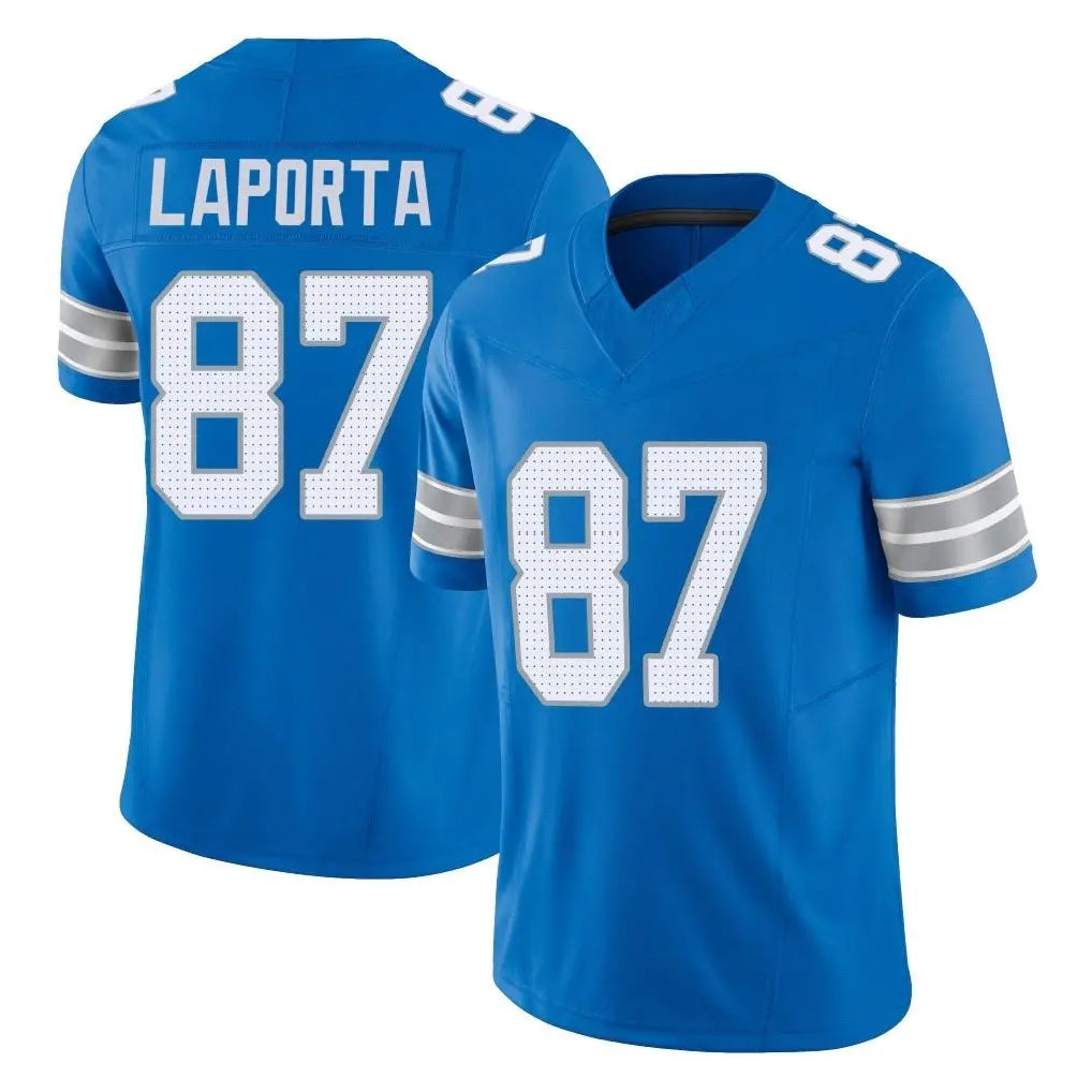 Vanessashop D.Lions #87 Sam LaPorta Player Blue Limited Vapor F.U.S.E. Alternate Home Game Stitched Jerseys