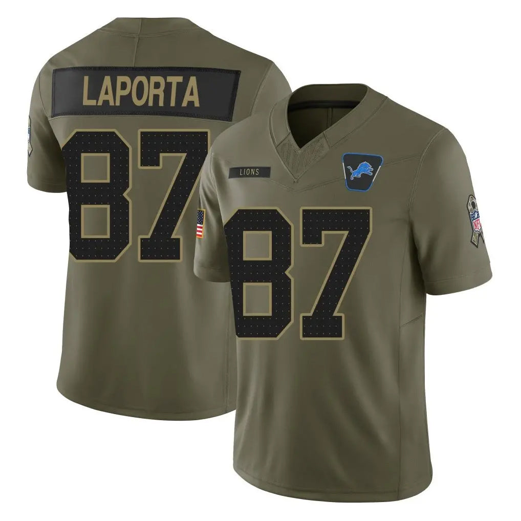 Vanessashop  D.Lions #87 Sam LaPorta Player Olive 2025 Salute To Service Limited Home Game Stitched Jerseys