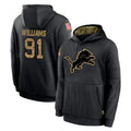 Vanessashop D.Lions #91 Tyleik Williams Player Black Salute to Service Hoodies Limited Game Stitched Jerseys