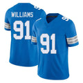 Vanessashop D.Lions #91 Tyleik Williams Player Blue Limited Vapor F.U.S.E. Alternate Home Game Stitched Jerseys