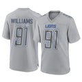 Vanessashop D.Lions #91 Tyleik Williams Player Gray Atmosphere Fashion Home Game Stitched Jerseys