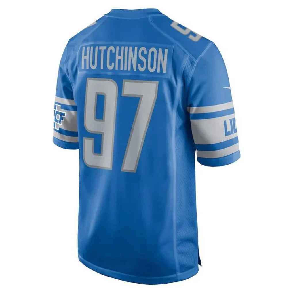 Vanessashop D.Lions #97 Aidan Hutchinson Player Blue Home Game Stitched Jerseys