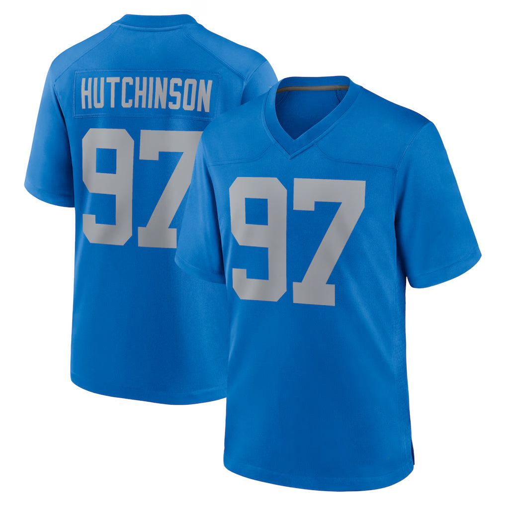 Vanessashop D.Lions #97 Aidan Hutchinson Player Blue Limited Throwback Vapor Untouchable Stitched Jerseys