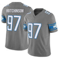 Vanessashop D.Lions #97 Aidan Hutchinson Player Gray Vapor F.U.S.E. Limited Home Game Stitched Jerseys