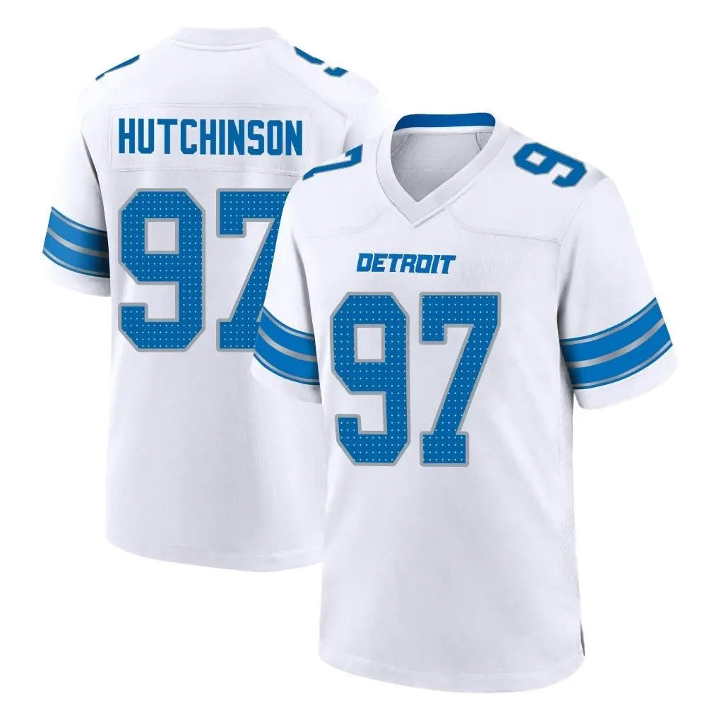 Vanessashop D.Lions #97 Aidan Hutchinson Player White Alternate Home Game Stitched Jerseys