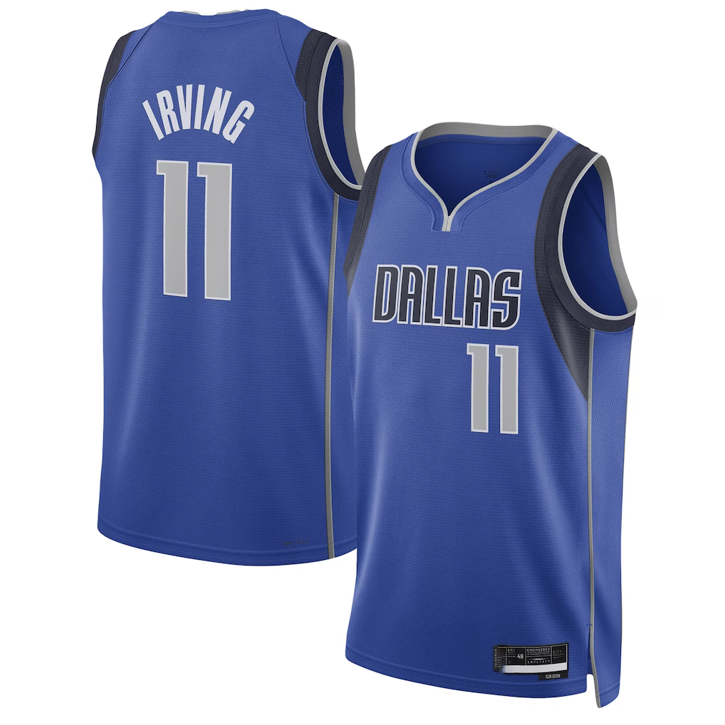 Vanessashop D.Mavericks #11 Kyrie Irving Blue Swingman Jerseys - Icon Edition