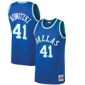 Vanessashop D.Mavericks #41 Dirk Nowitzki Mitchell & Ness Blue 199899 Hardwood Classics Swingman Jerseys