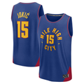 Vanessashop D.Nuggets #15 Nikola Jokic  Blue Fast Break Replica Player Jerseys - Statement Edition