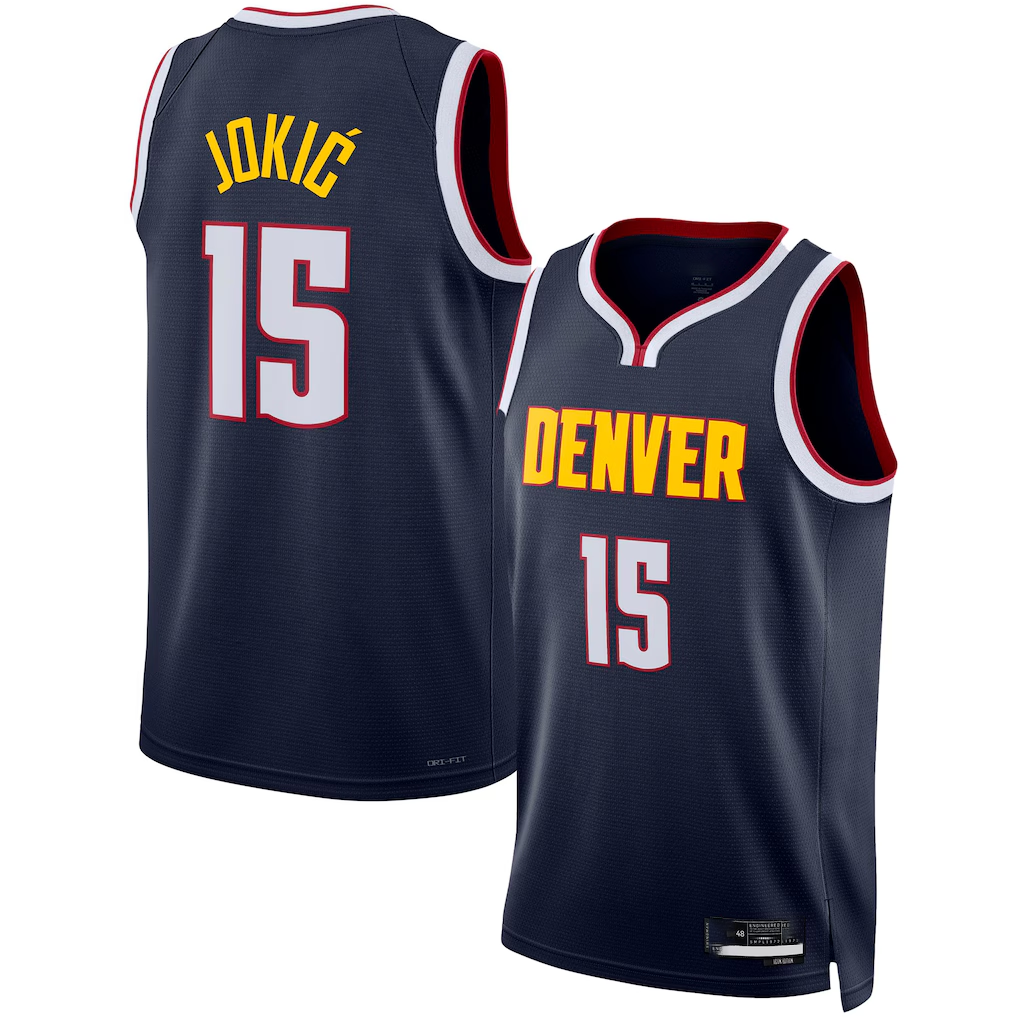 Vanessashop D.Nuggets #15 Nikola Jokic Navy Swingman Jerseys - Icon Edition