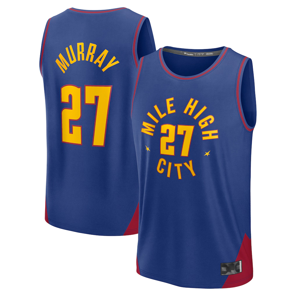 Vanessashop D.Nuggets #27 Jamal Murray Blue Fast Break Replica Player Jerseys - Statement Edition