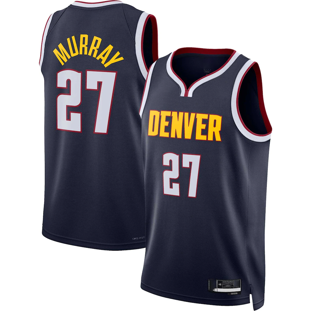 Vanessashop D.Nuggets #27 Jamal Murray Navy Swingman Jerseys - Icon Edition