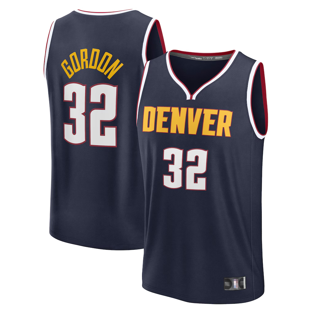 Vanessashop D.Nuggets #32 Aaron Gordon Navy Fast Break Replica Jerseys - Icon Edition