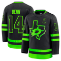 Vanessashop D.Stars #14 Jamie Benn Black Alternate Premium Jerseys