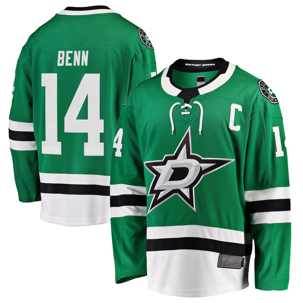 Vanessashop D.Stars #14 Jamie Benn Green Breakaway Player Jerseys