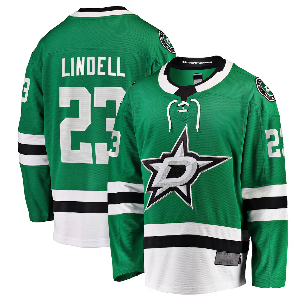 Vanessashop D.Stars #23 Esa Lindell Kelly Green Breakaway Jerseys
