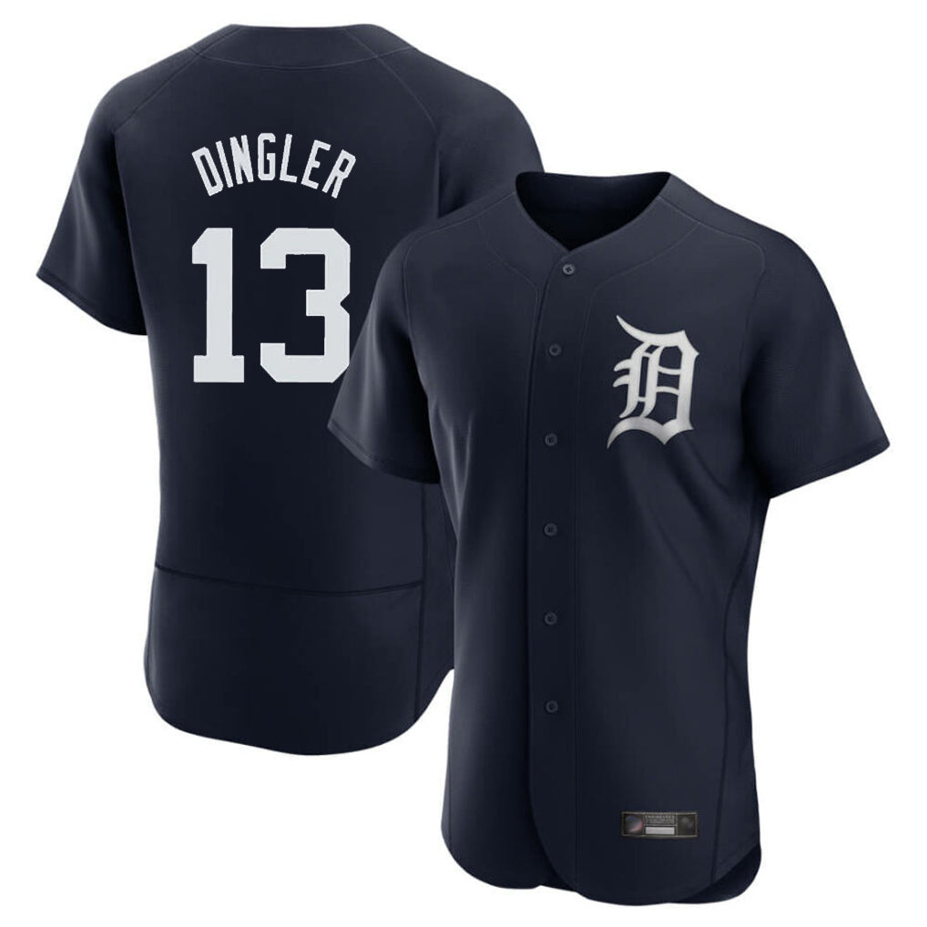 Vanessashop D.Tigers #13 Dillon Dingler Player Navy Limited Elite Home Stitched Jerseys