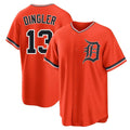 Vanessashop D.Tigers #13 Dillon Dingler Player Orange Home Game Stitched Jerseys