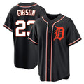Vanessashop D.Tigers #23 Kirk Gibson Player Black Fashion Out Home Game Stitched Jerseys