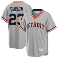Vanessashop D.Tigers #23 Kirk Gibson Player Gray Cooperstown T-shirt Home Game Stitched Jerseys