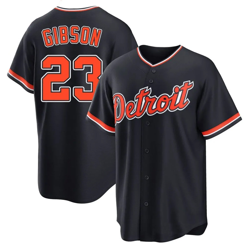 Vanessashop D.Tigers #23 Kirk Gibson Player Navy Home Game Stitched Jerseys