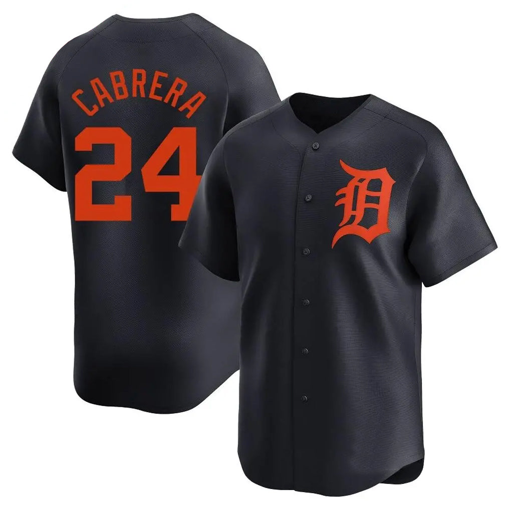 Vanessashop D.Tigers #24 Miguel Cabrera Player Navy Limited Elite Home Game Stitched Jerseys