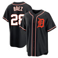 Vanessashop D.Tigers #28 Javier B¨¢ez Player Black Fashion Out Home Game Stitched Jerseys