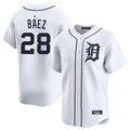 Vanessashop D.Tigers #28 Javier B¨¢ez Player White Home Limited Stitched Jerseys