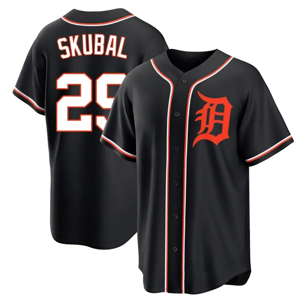 Vanessashop D.Tigers #29 Tarik Skubal Player Black Fashion Out Home Game Stitched Jerseys
