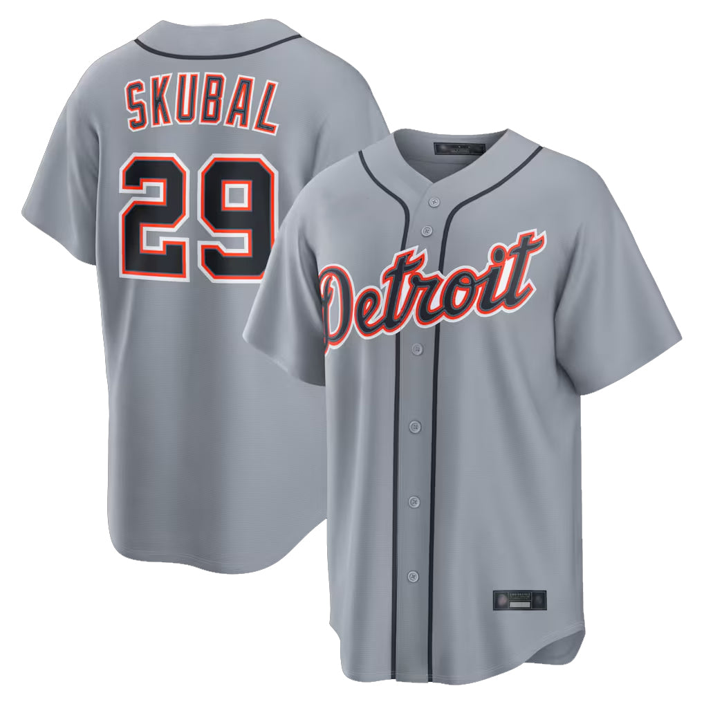 Vanessashop D.Tigers #29 Tarik Skubal Player Gray Home Game Stitched Jerseys