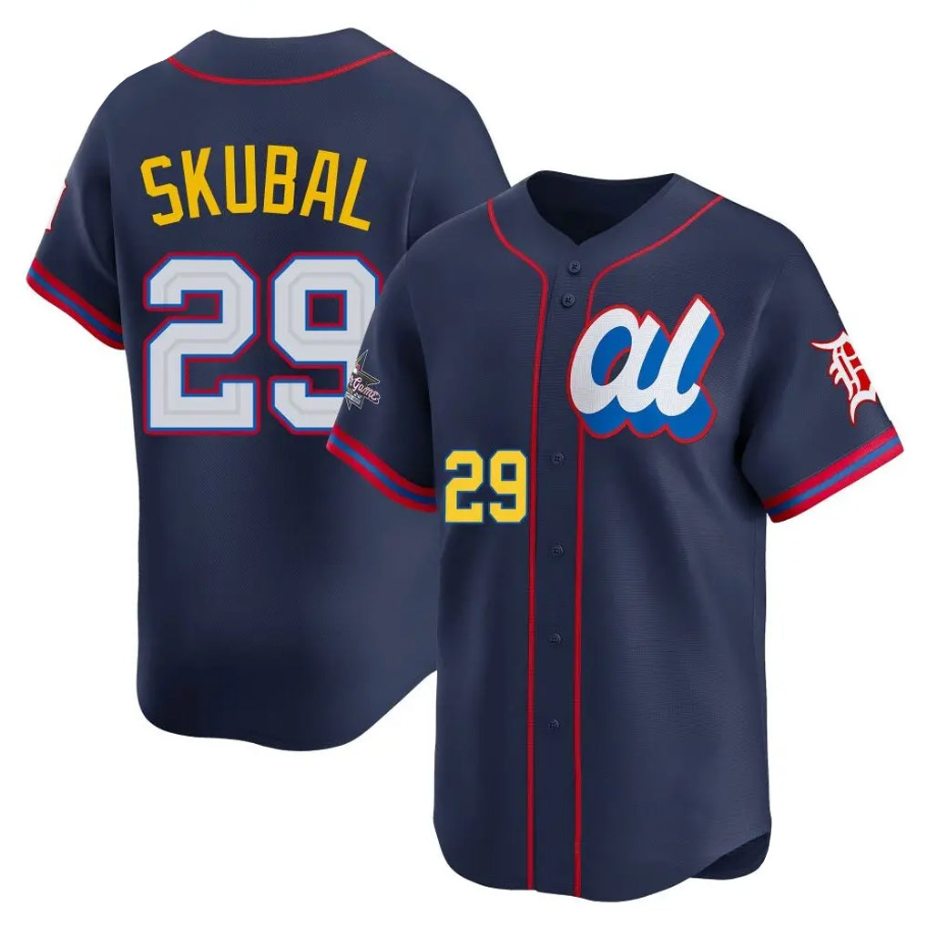 Vanessashop D.Tigers #29 Tarik Skubal Player Navy Limited American League All-Star Edition Stitched Jerseys