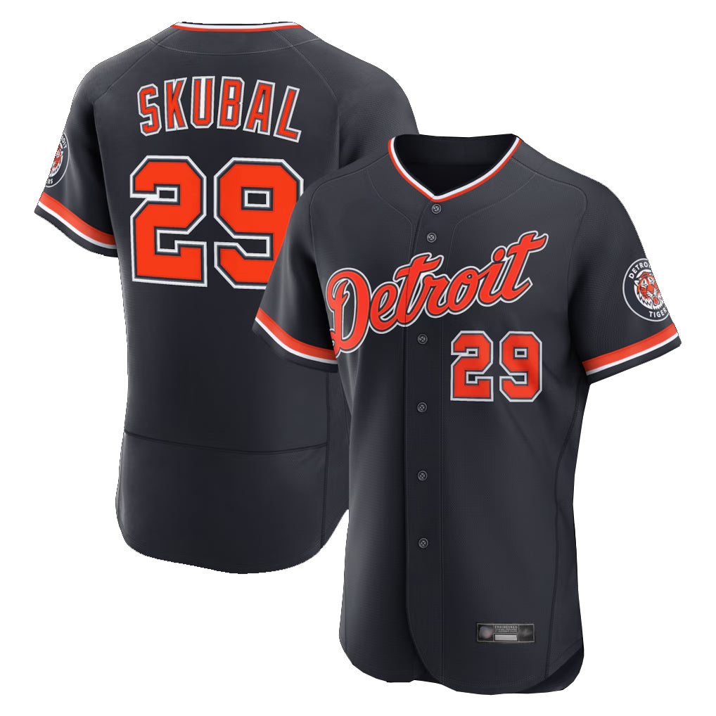 Vanessashop D.Tigers #29 Tarik Skubal Player Navy Limited Elite Home Game Stitched Jerseys