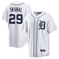 Vanessashop D.Tigers #29 Tarik Skubal Player White Home Game Stitched Jerseys