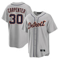 Vanessashop D.Tigers #30 Kerry Carpenter Player Gray Home Game Stitched Jerseys