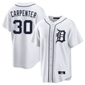 Vanessashop D.Tigers #30 Kerry Carpenter Player White Home Game Stitched Jerseys