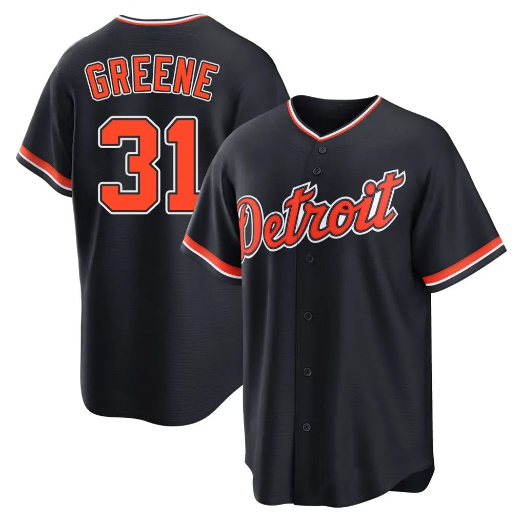 Vanessashop D.Tigers #31 Riley Greene Player Navy Home Game Stitched Jerseys