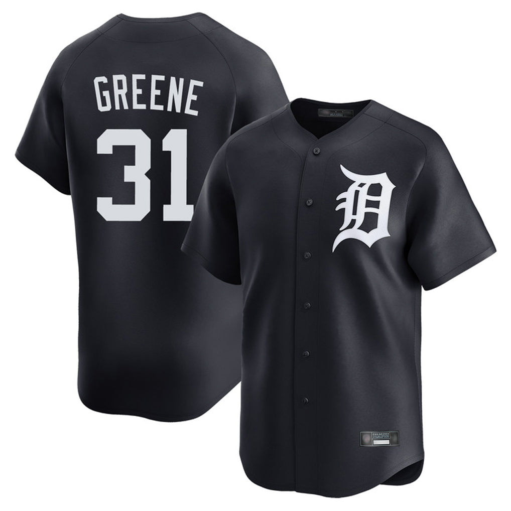 Vanessashop D.Tigers #31 Riley Greene Player Navy Home Limited Game Stitched Jerseys