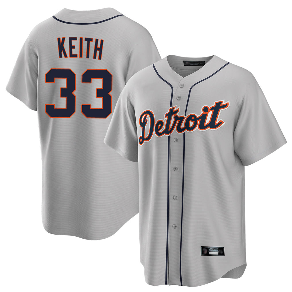 Vanessashop D.Tigers #33 Colt Keith Player Gray Home Game Stitched Jerseys