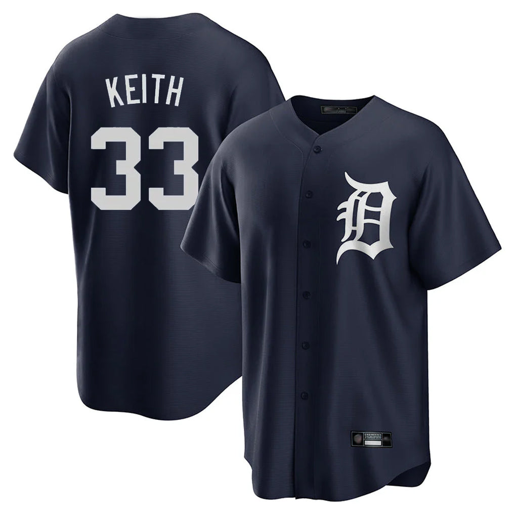 Vanessashop D.Tigers #33 Colt Keith Player Navy Game Home Stitched Jerseys