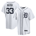Vanessashop D.Tigers #33 Colt Keith Player White Home Game Stitched Jerseys