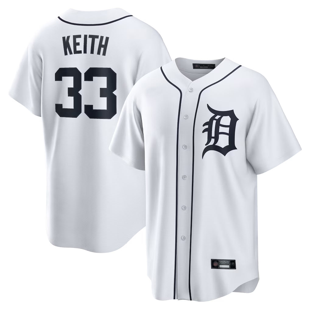 Vanessashop D.Tigers #33 Colt Keith Player White Home Game Stitched Jerseys