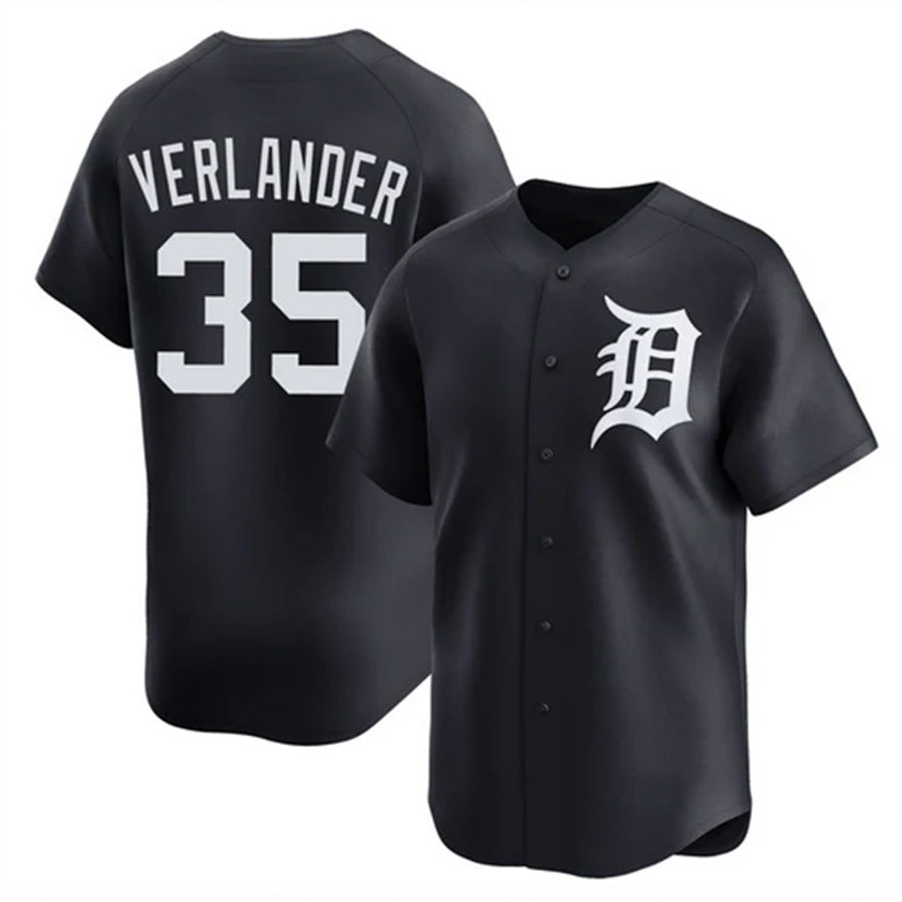 Vanessashop D.Tigers #35 Justin Verlander Player Navy Home Limited Game Stitched Jerseys