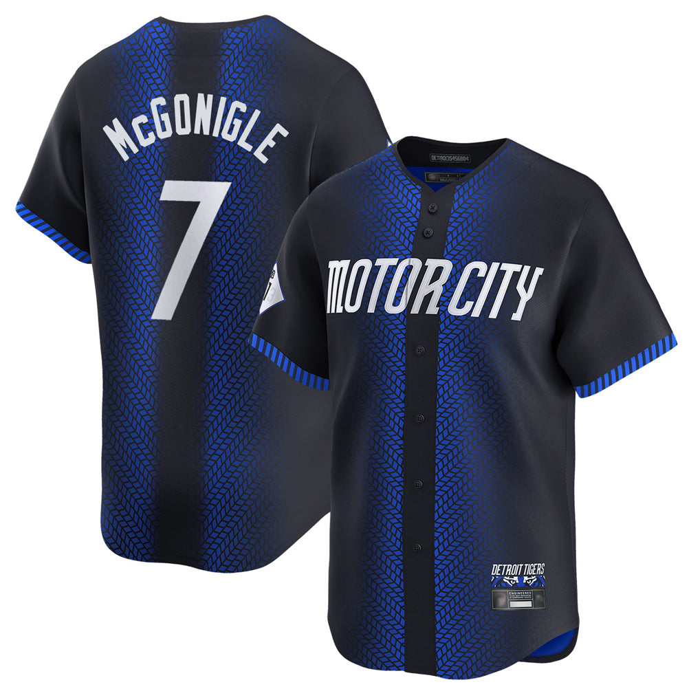 Vanessashop D.Tigers #7 Kevin McGonigle Player Navy City Connect Home Limited Stitched Jerseys
