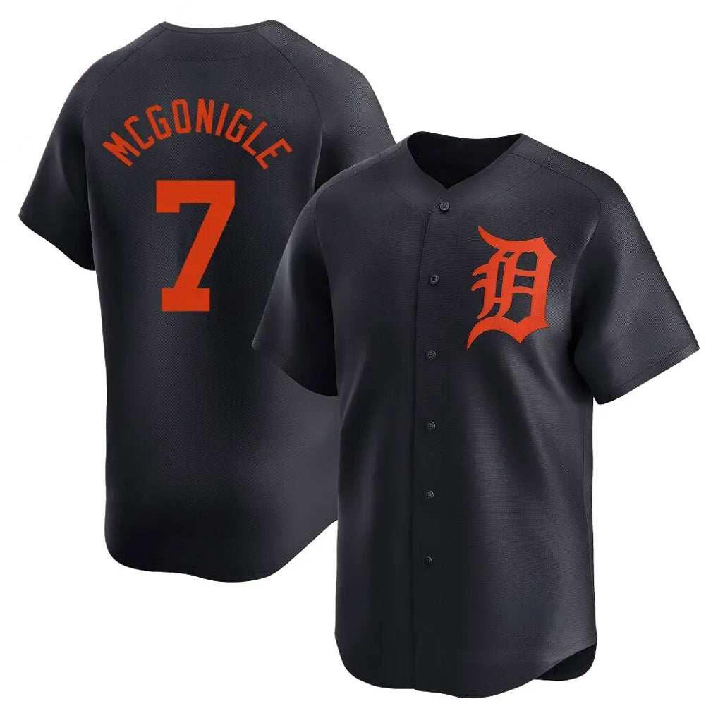 Vanessashop D.Tigers #7 Kevin McGonigle Player Navy Home Limited Stitched Jerseys