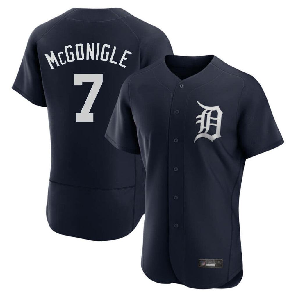 Vanessashop D.Tigers #7 Kevin McGonigle Player Navy Limited Elite Home Stitched Jerseys