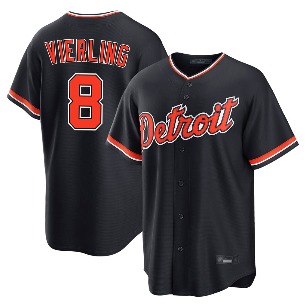 Vanessashop D.Tigers #8 Matt Vierling Player Navy Home Game Stitched Jerseys