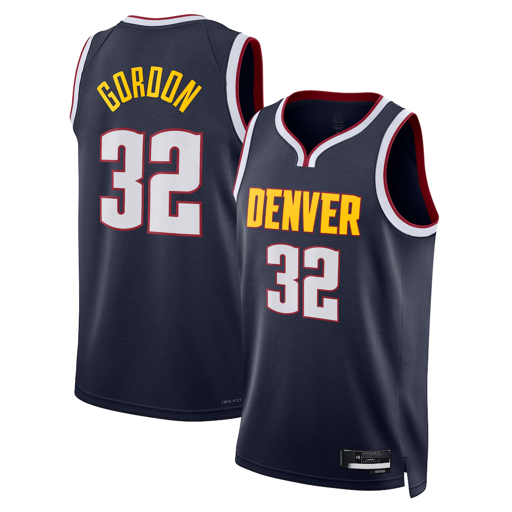 Vanessashop Denver Nuggets #32 Aaron Gordon Navy Swingman Replica Jerseys - Icon Edition