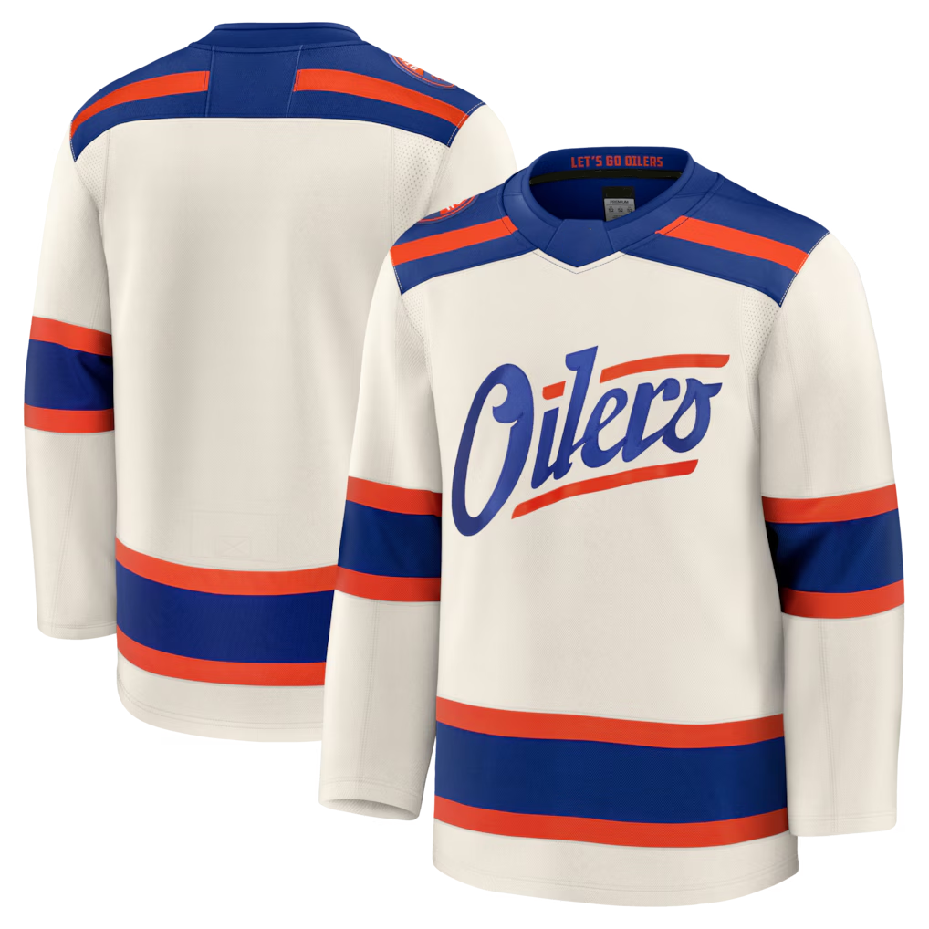 Vanessashop E.Oilers Light Beige Alternate Premium Jerseys