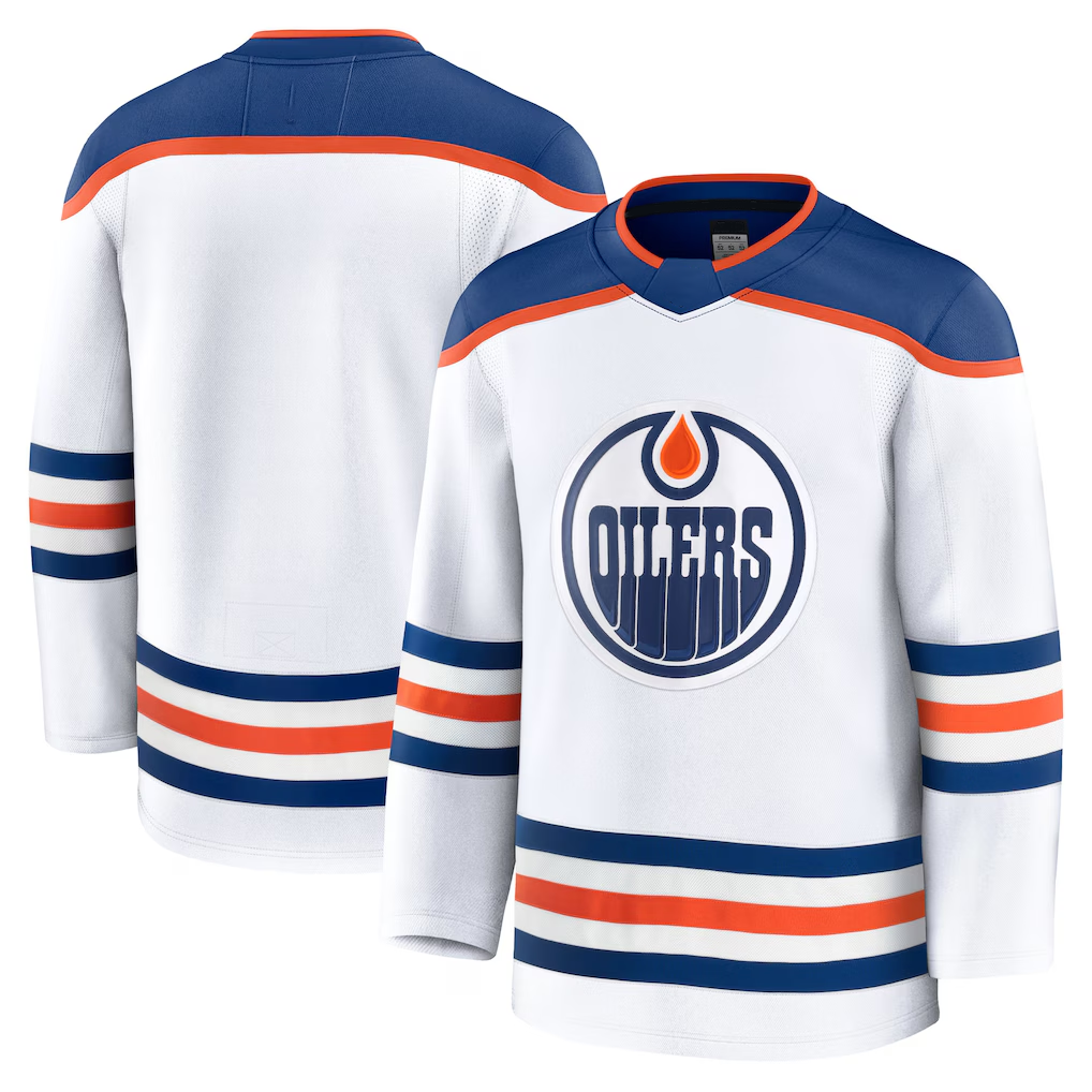 Vanessashop E.Oilers White Away Premium Jerseys